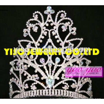 colorful real diamond queen style queen rhinestone crown tiara